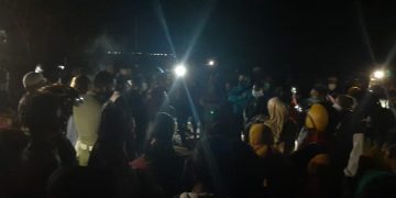 Suasana penertiban pedagang yang kembali berjualan di kawasan terlarang.  (Foto,  Risto)