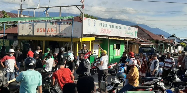 Massa simpatisan Usman - Bassam konvoi rayakan kemenangan