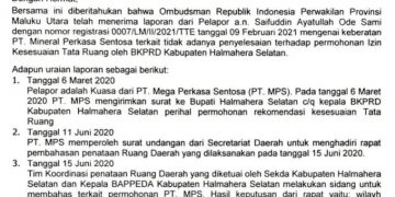 Bukti surat permintaan klarifikasi dari Ombudsman ke Bappeda dan BKPRD