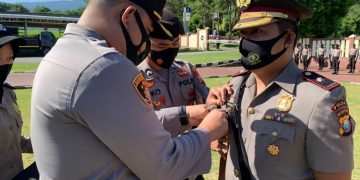 Wakapolres Halsel Kompol Rusli Mangoda saat Sertijab