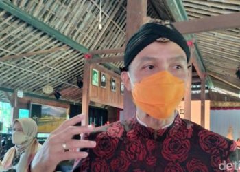 Gubernur Jateng Ganjar Pranowo di Omah Mbudur, Jowahan, Wanurejo, Borobudur. (Foto: Eko Susanto/detikcom)