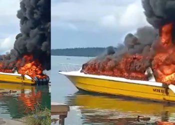 Spead Boat Milik Pemda Halteng yang Terbakar (c) Jaretnews