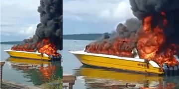 Spead Boat Milik Pemda Halteng yang Terbakar (c) Jaretnews