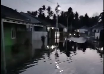 Air Hujan Tergenang di Perumahan ASN 3 Sofifi (Foto : Yun)