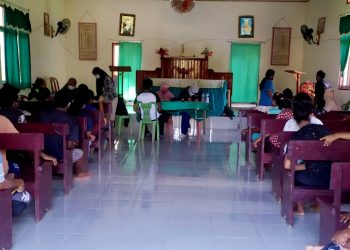 Kegiatan Vaksinasi di gereja Diaspora, dusun Posi-Posi desa Botonam kec Game Timur