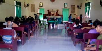 Kegiatan Vaksinasi di gereja Diaspora, dusun Posi-Posi desa Botonam kec Game Timur