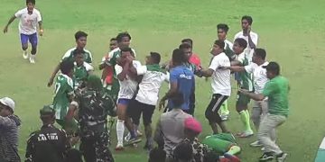 Aksi Baku Pukul Pada Laga Final Liga 3 PSSI Maluku Utara