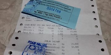 Bukti pembayaran retribusi sampah melalui rekening air