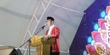 Bupati Pulau Morotai Benny Laos, Memberikan Sambutan pada Pembukaan MTQ XXIX tingkat Propinsi Malut (Ist)