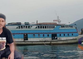 Kapal Cahaya Arafah yang Karam di Perairan Tokaka, Inzert Camat Gane Barat Selatan, Iksan Abubakar