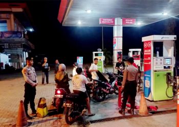 Aparat Kepolisian Jaga keatat SPBU Labuha