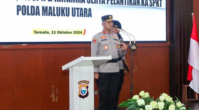 Kapolda Malut, Irjen Pol. Midi Siswoko Saat Hadiri Sertijab di Aula Kieraha Polda