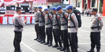 Wakapolda Malut, Brigjen Pol. Stephen M. Napiun saat hadiri TWG dan simulasi pengamanan TPS di Mapolda