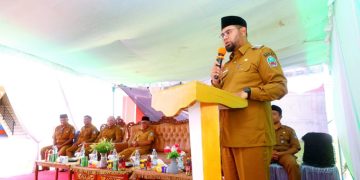Bupati Halsel Bassam Kasuba Saat Membuka Kegiatan Job Fair 2024
