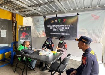 Polda Gelar Pemeriksaan  Kesehatan Gratis Untuk Pengemudi Ojek