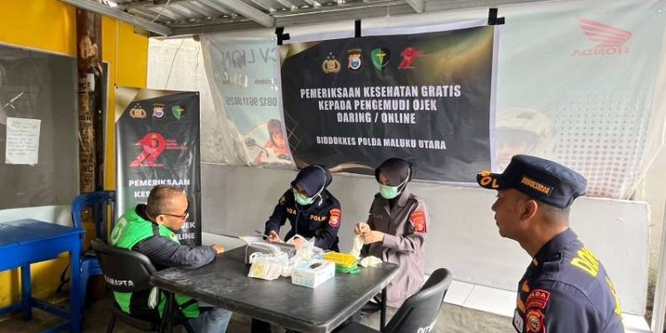 Polda Gelar Pemeriksaan Kesehatan Gratis Untuk Pengemudi Ojek