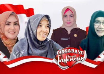 Empat Srikandi Panitia HUT RI Ke - 80 Halsel