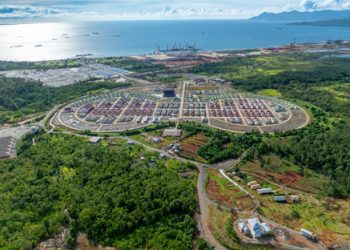 Gambar udara Pemukiman Baru Desa Kawasi, Pulau Obi, Halmahera Selatan (Ist)
