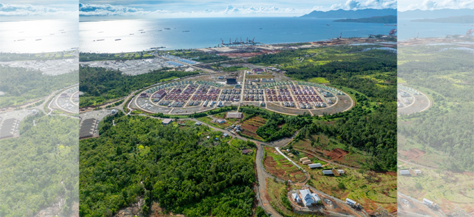 Gambar udara Pemukiman Baru Desa Kawasi, Pulau Obi, Halmahera Selatan (Ist)