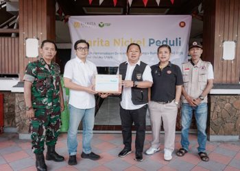 Serah terima bantuan kemanusiaan dari Harita Nickel melalui Posko Induk Bencana